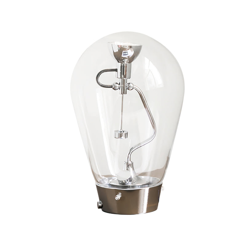 Blow Table Lamp with Clear Glass Shade and Metal Body – Modern Indoor Lighting 10