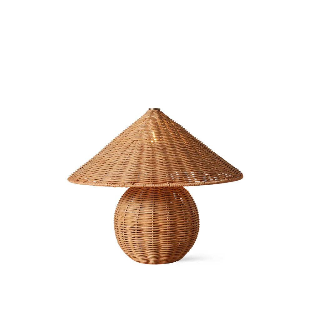 Natural Rattan Table Lamp with Metal Accents – Elegant Bedside or Desk Lighting 2