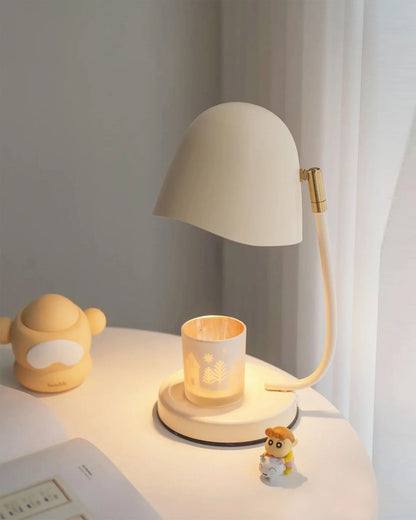 Modern Candle Table Lamp with Curved Metal Shade – Indoor Lighting Fixture 5