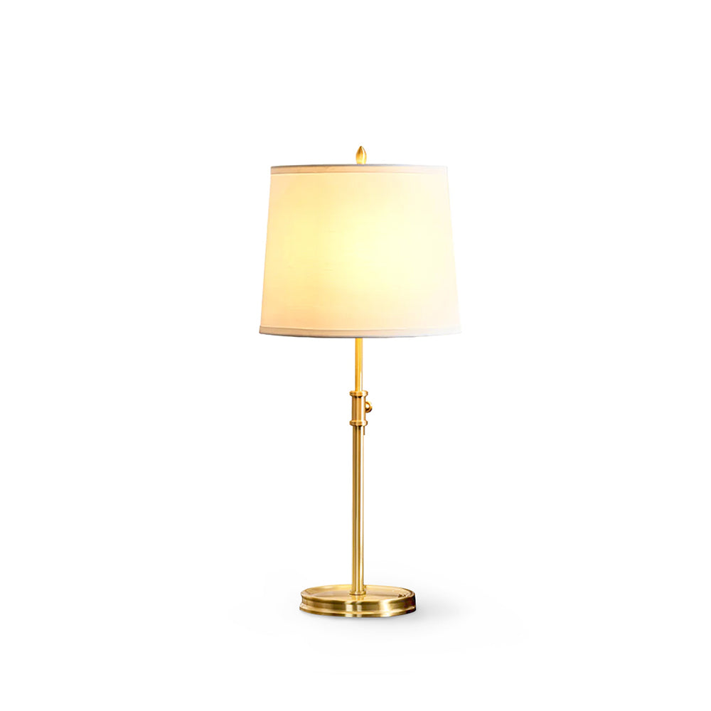 Vintage Brass Table Lamp with White Linen Shade – 30cm Diameter, 65cm Height 2