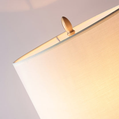 Vintage Brass Table Lamp with White Linen Shade – 30cm Diameter, 65cm Height 8