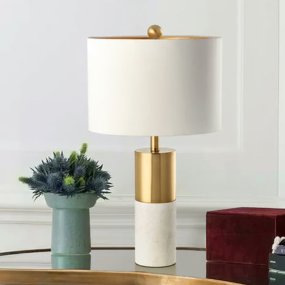 Cairo Marble Table Lamp with Fabric Shade – Elegant Indoor Lighting Fixture 3