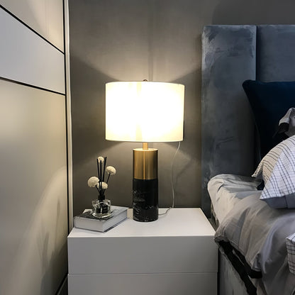 Cairo Marble Table Lamp with Fabric Shade – Elegant Indoor Lighting Fixture 4