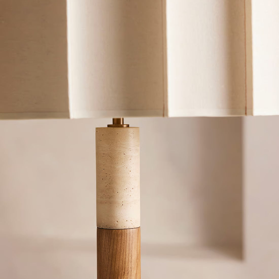 Elegant Table Lamp with Pleated Shade and Travertine Base – Ideal for Bedroom or Living Room 5