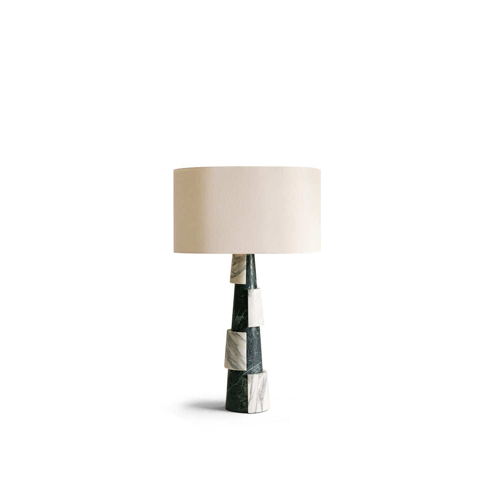Elegant Table Lamp with Marble Base and Fabric Shade – Stylish Bedside or Desk Lamp for Indoor Use 2