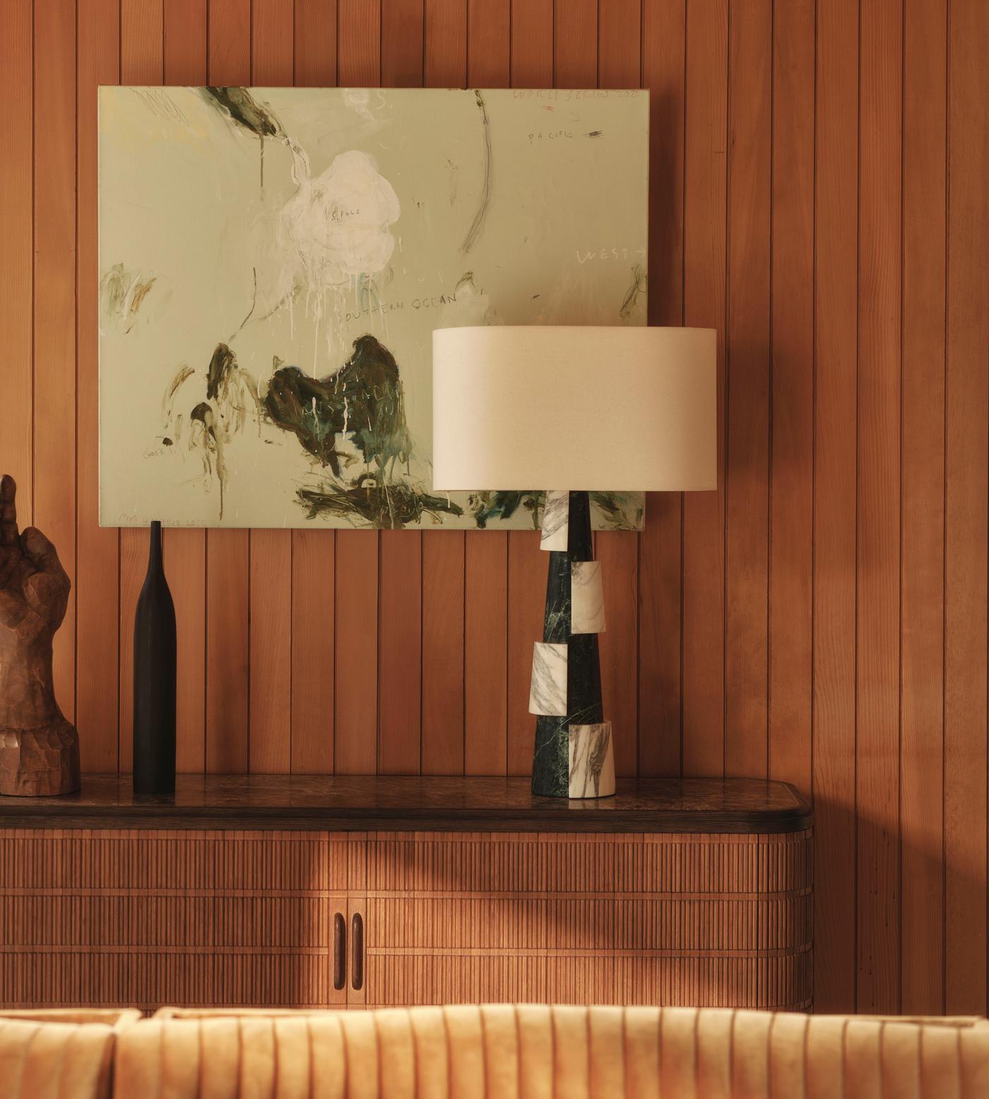 Elegant Table Lamp with Marble Base and Fabric Shade – Stylish Bedside or Desk Lamp for Indoor Use 3