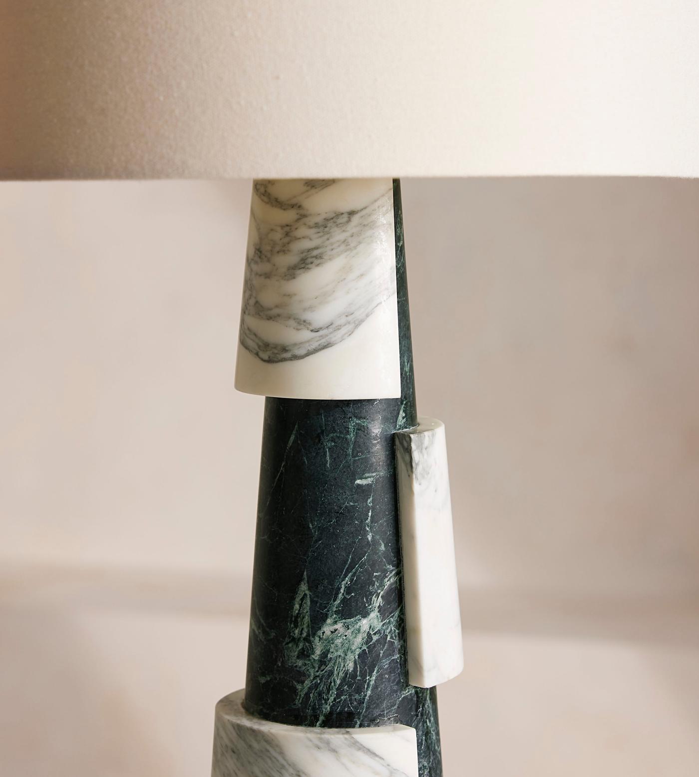 Elegant Table Lamp with Marble Base and Fabric Shade – Stylish Bedside or Desk Lamp for Indoor Use 6