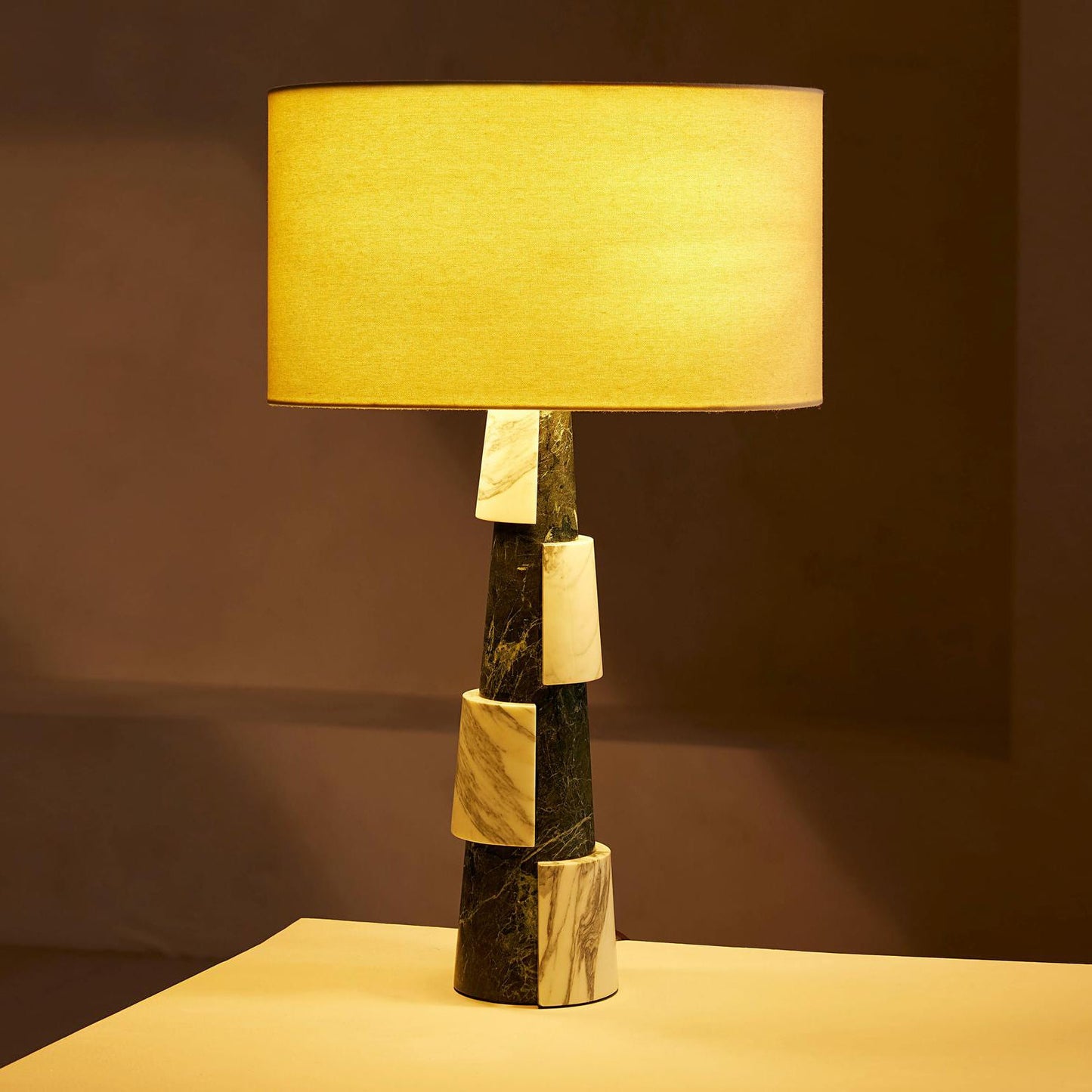 Elegant Table Lamp with Marble Base and Fabric Shade – Stylish Bedside or Desk Lamp for Indoor Use 8