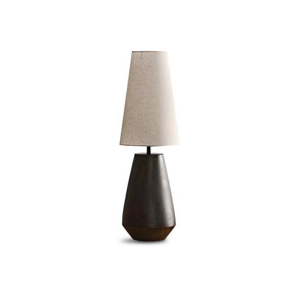 Ceramic Table Lamp with Fabric Shade – Rustic Bedroom and Living Room Decor 2