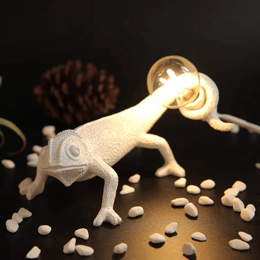 Chameleon Table Lamp - Unique Colorful Resin Design for Bedroom or Living Room 1
