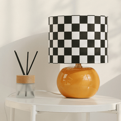 Checkerboard Table Lamp with Glass Base – Stylish Indoor Lighting Fixture 3