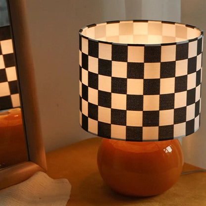 Checkerboard Table Lamp with Glass Base – Stylish Indoor Lighting Fixture 7