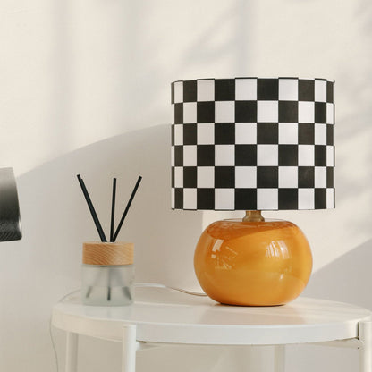 Checkerboard Table Lamp with Glass Base – Stylish Indoor Lighting Fixture 8