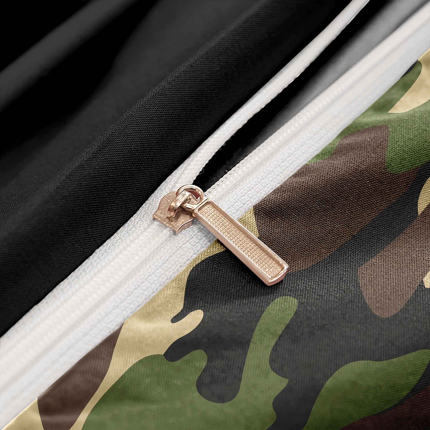 Camouflage Duvet Cover Set Green Brown Polyester Cotton King Size 4
