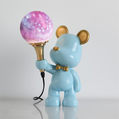 Creative Bear Planet Table Lamp – Colorful 3D Design for Kids' Rooms – LED Compatible 12