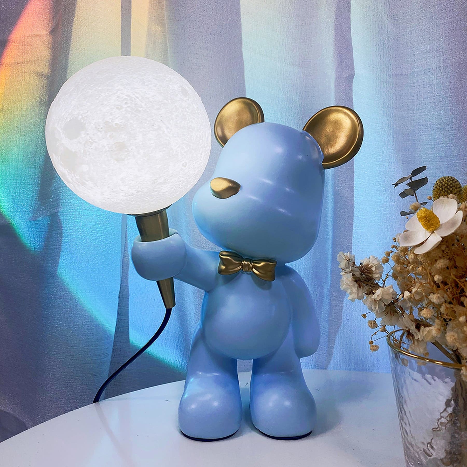 Creative Bear Planet Table Lamp – Colorful 3D Design for Kids' Rooms – LED Compatible 4