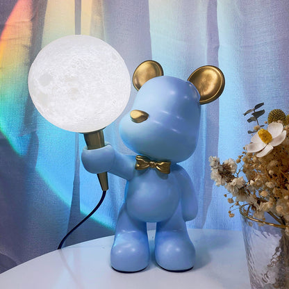 Creative Bear Planet Table Lamp – Colorful 3D Design for Kids' Rooms – LED Compatible 4