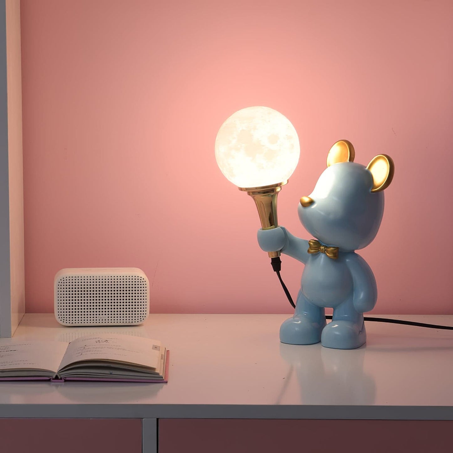 Creative Bear Planet Table Lamp – Colorful 3D Design for Kids' Rooms – LED Compatible 5