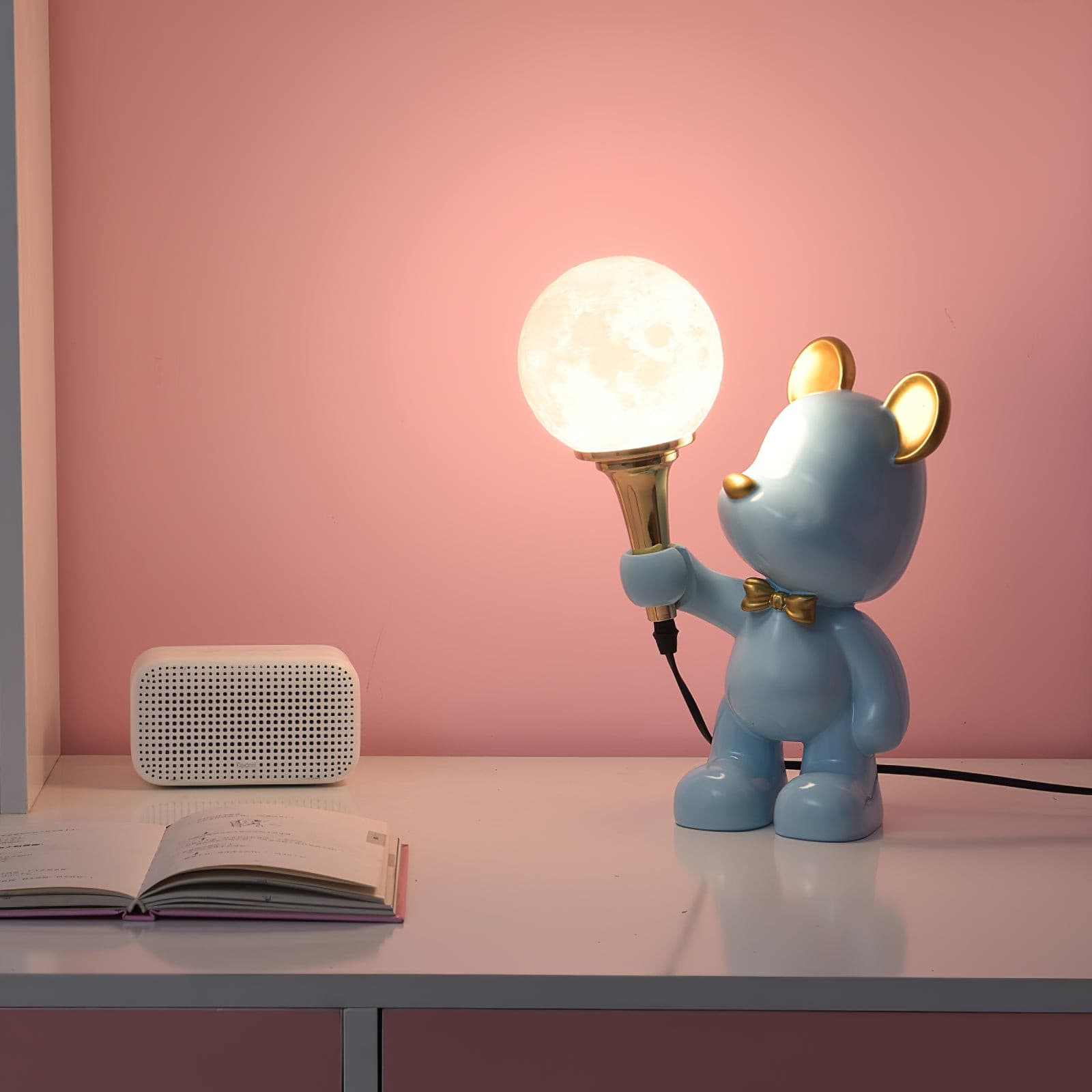 Creative Bear Planet Table Lamp – Colorful 3D Design for Kids' Rooms – LED Compatible 5