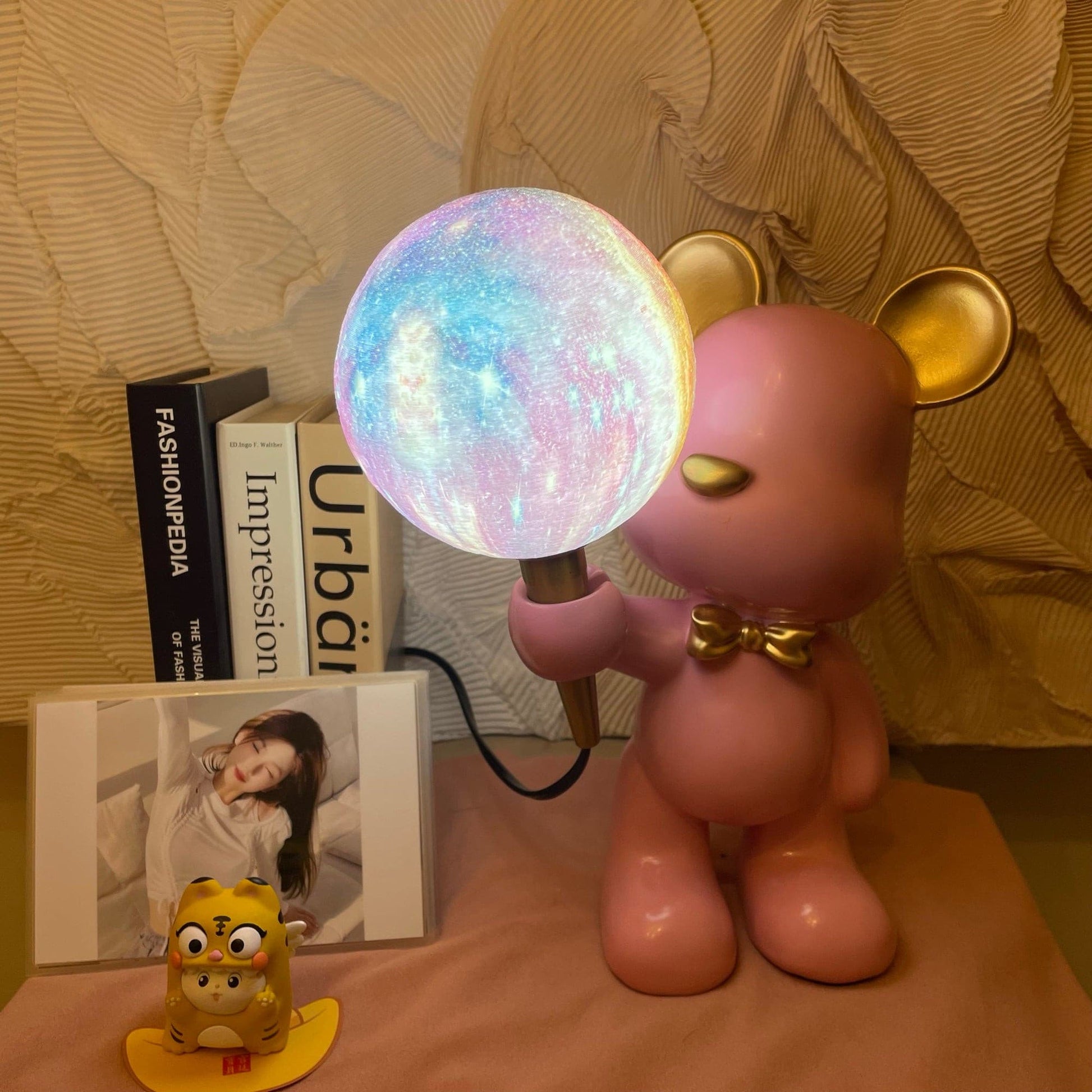 Creative Bear Planet Table Lamp – Colorful 3D Design for Kids' Rooms – LED Compatible 8