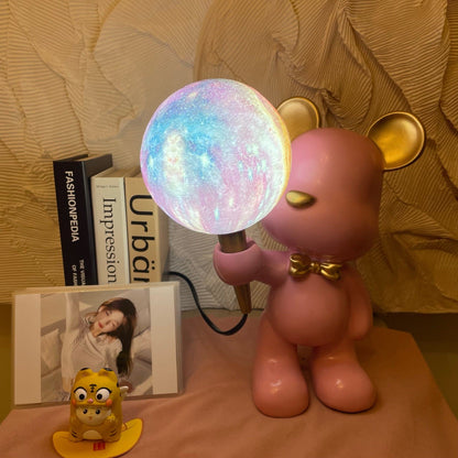 Creative Bear Planet Table Lamp – Colorful 3D Design for Kids' Rooms – LED Compatible 8