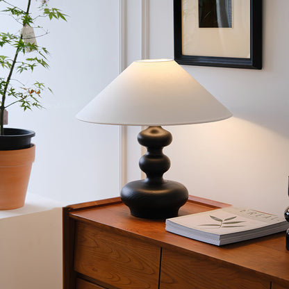 Modern Table Lamp with Wood Base and Fabric Shade – 45cm Height 5