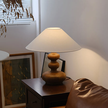 Modern Table Lamp with Wood Base and Fabric Shade – 45cm Height 6