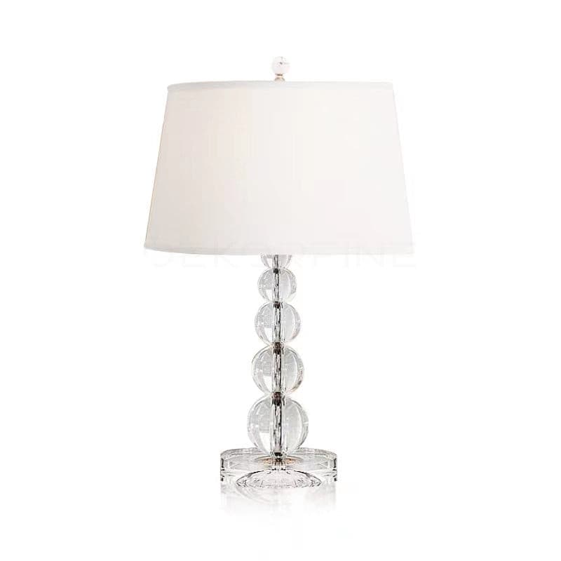 Crystal Ball Table Lamp with Linen Shade - Elegant Bedside or Desk Lamp for Living Room and Bedroom 1