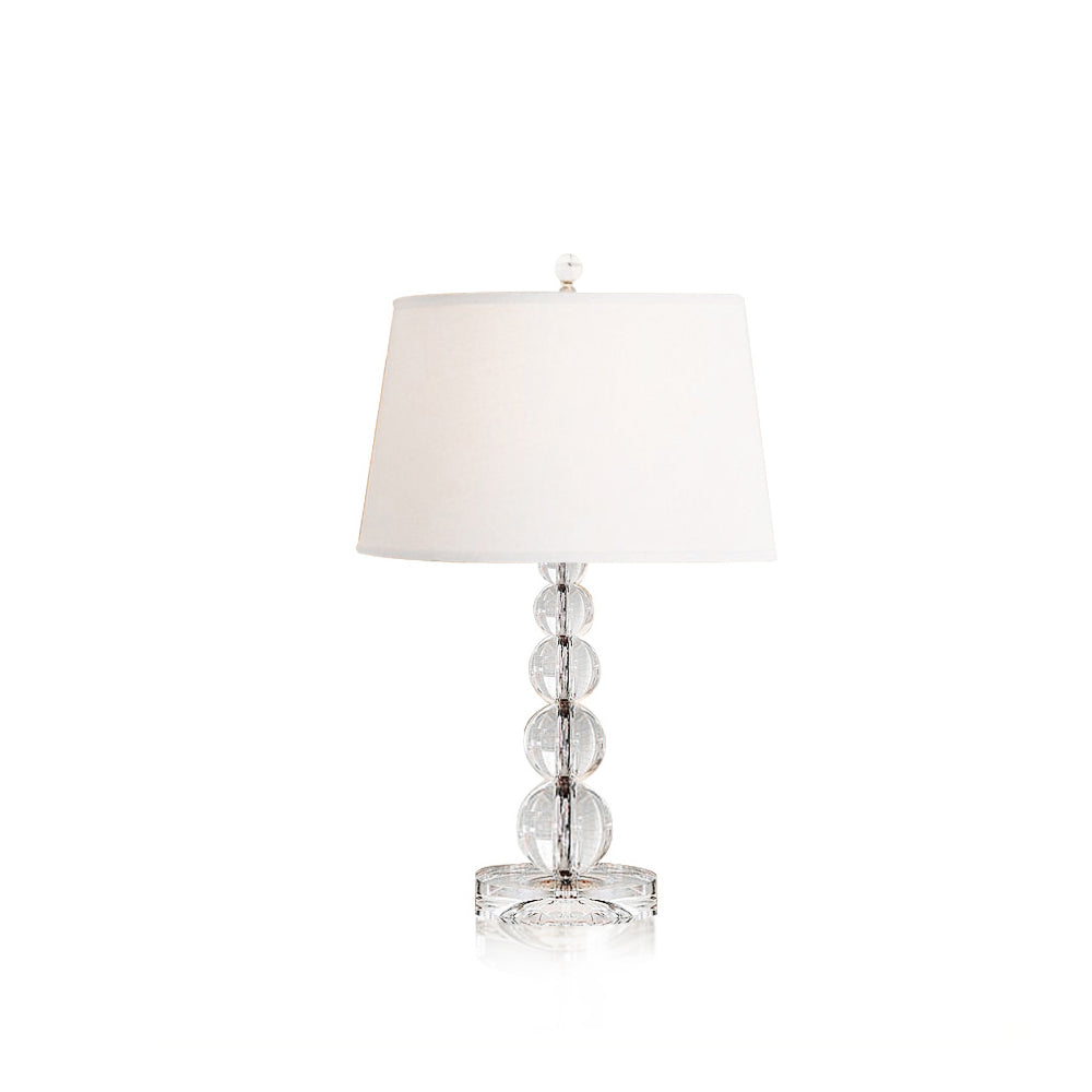 Crystal Ball Table Lamp with Linen Shade - Elegant Bedside or Desk Lamp for Living Room and Bedroom 2