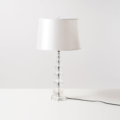 Crystal Ball Table Lamp with Linen Shade - Elegant Bedside or Desk Lamp for Living Room and Bedroom 8
