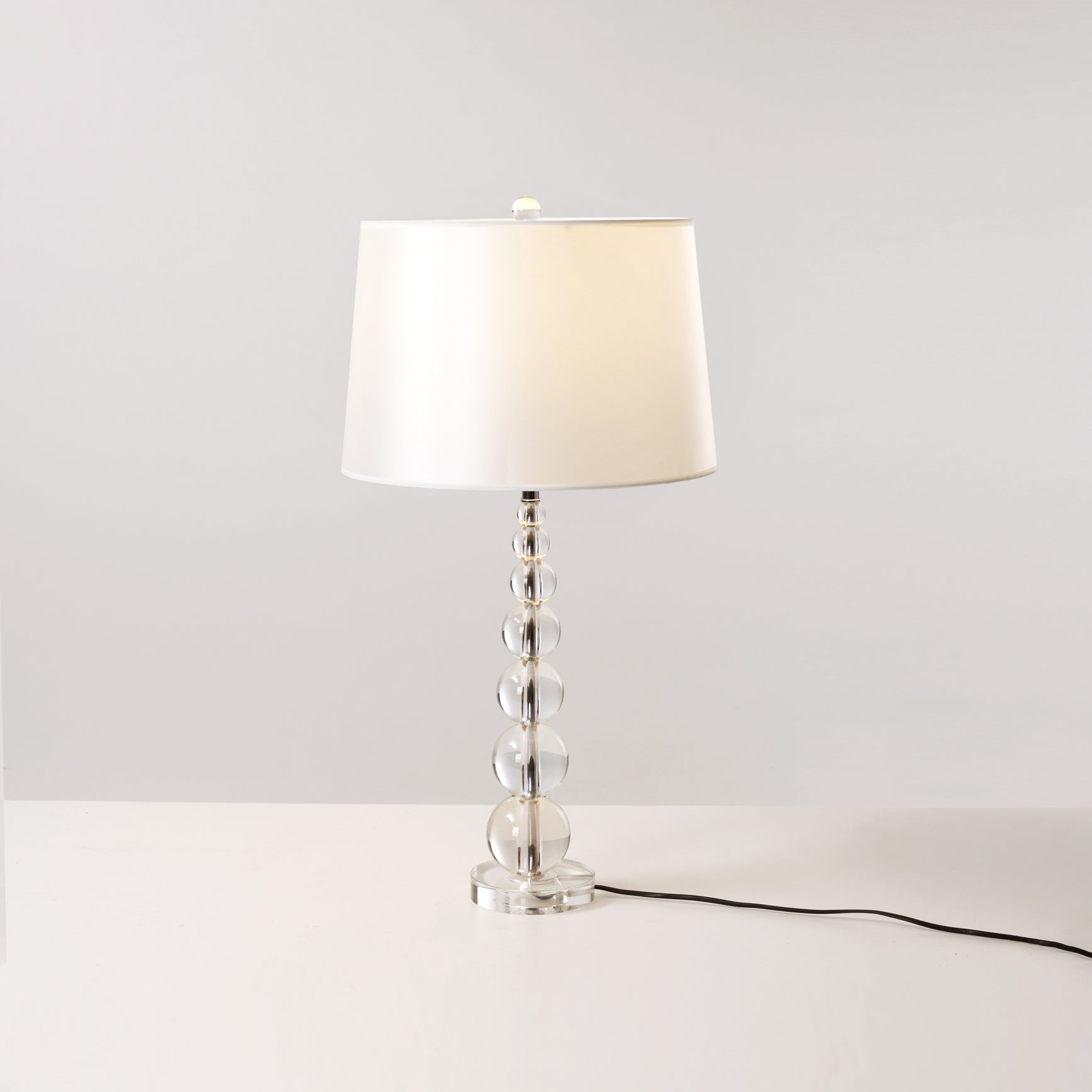 Crystal Ball Table Lamp with Linen Shade - Elegant Bedside or Desk Lamp for Living Room and Bedroom 9