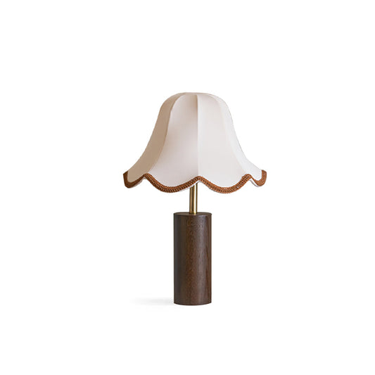 Elegant Table Lamp with Fabric Shade and Wooden Base – 15 Height 1