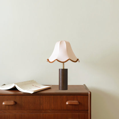 Elegant Table Lamp with Fabric Shade and Wooden Base – 15 Height 9