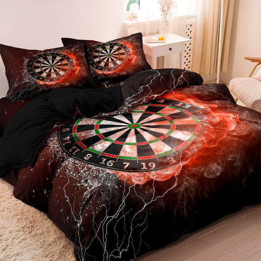 Children's Duvet Cover Multi-Colored 100% Cotton Darts on Fire Design 1