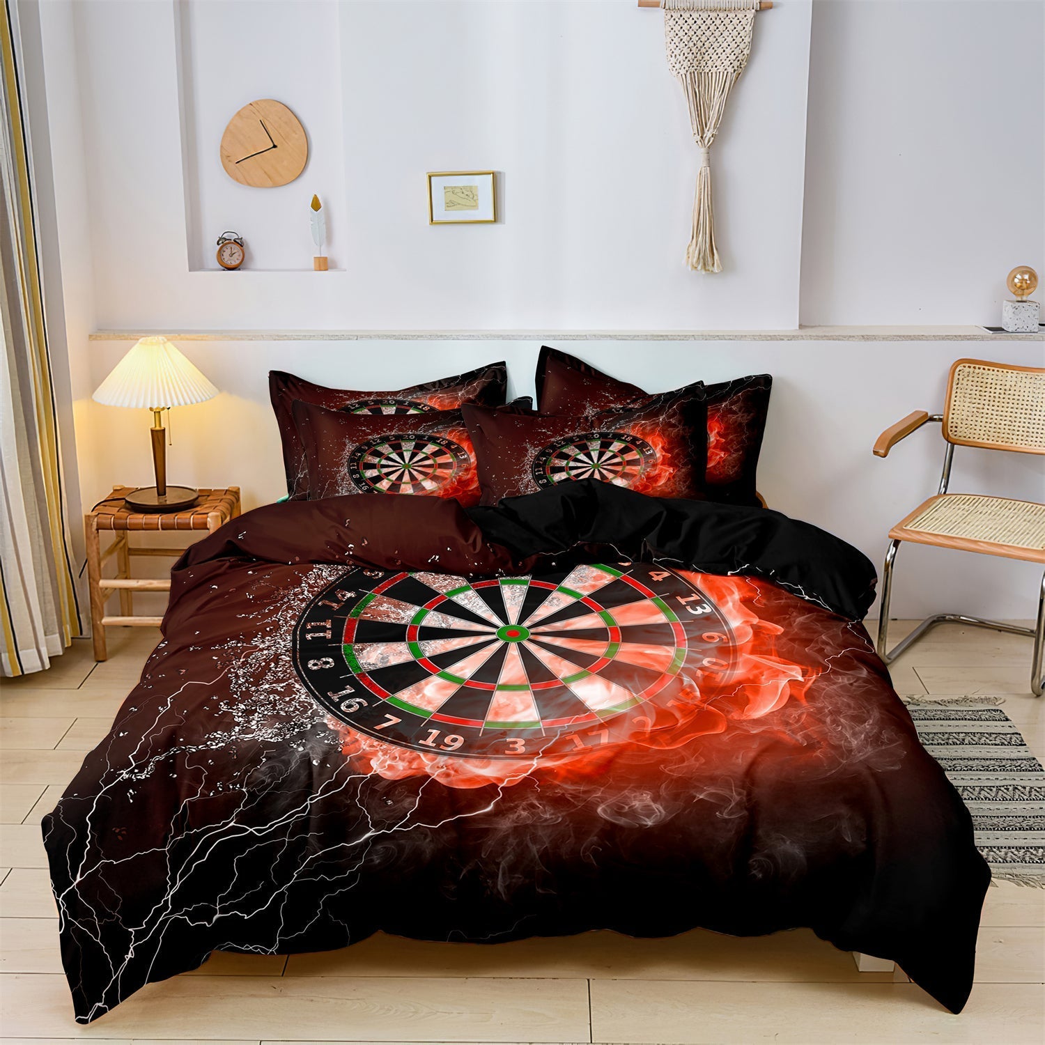 Children's Duvet Cover Multi-Colored 100% Cotton Darts on Fire Design 2