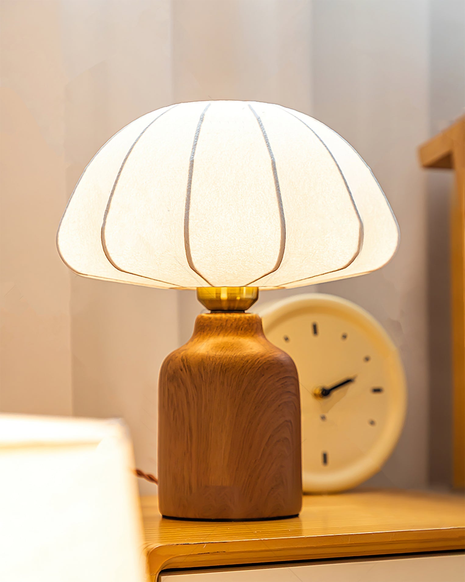 Contemporary Table Lamp with Fabric Shade and Metal Base for Bedroom or Living Room 6