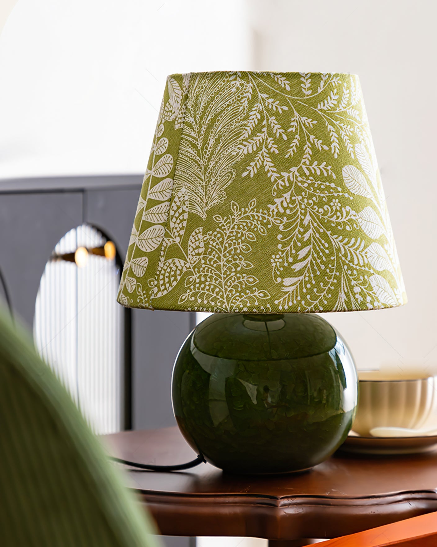 Dolly Table Lamp with Ceramic Base and Fabric Shade – Elegant Bedside or Desk Lamp 4