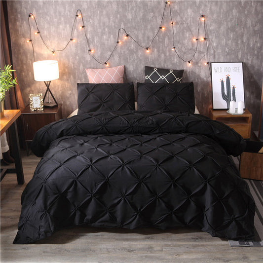 King Size Duvet Cover Set White Cotton Hypoallergenic 1