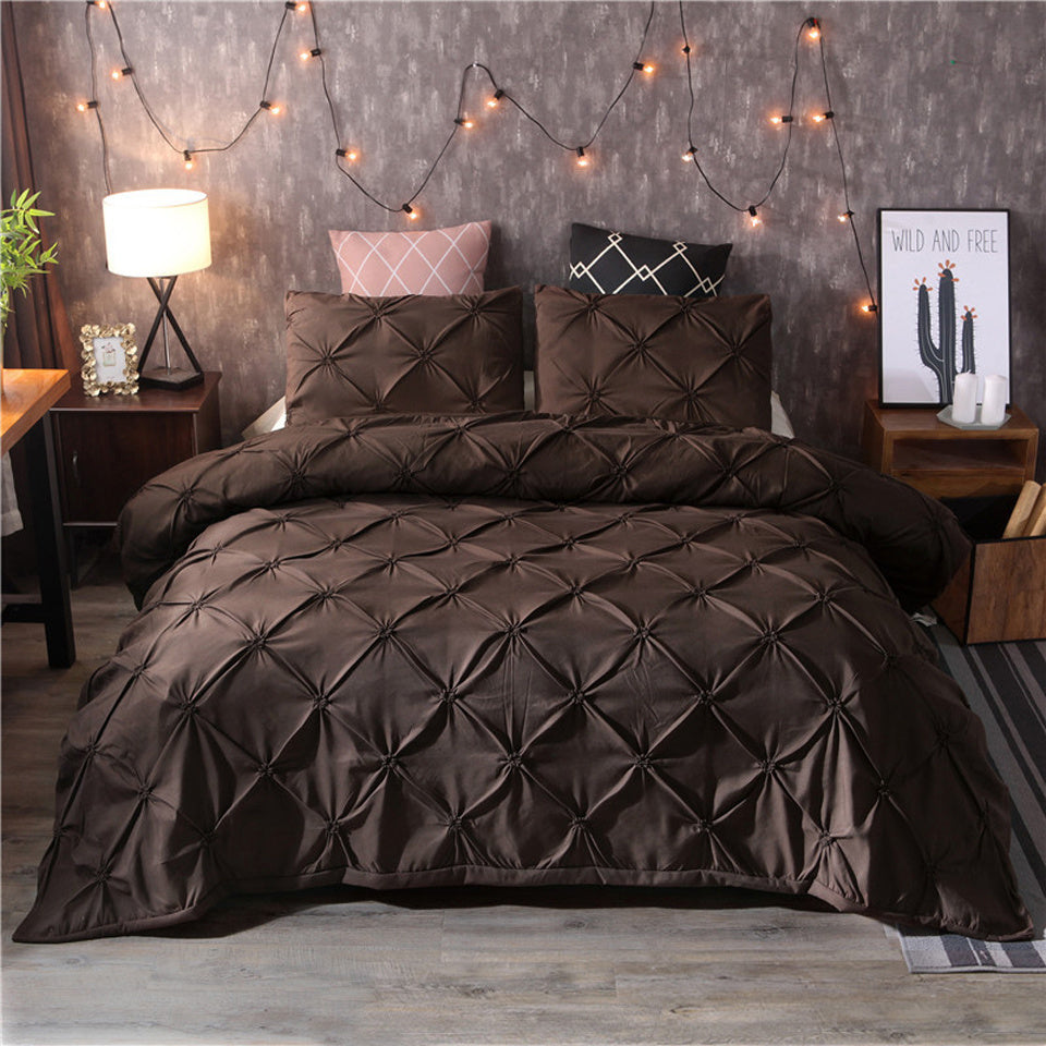 King Size Duvet Cover Set White Cotton Hypoallergenic 3