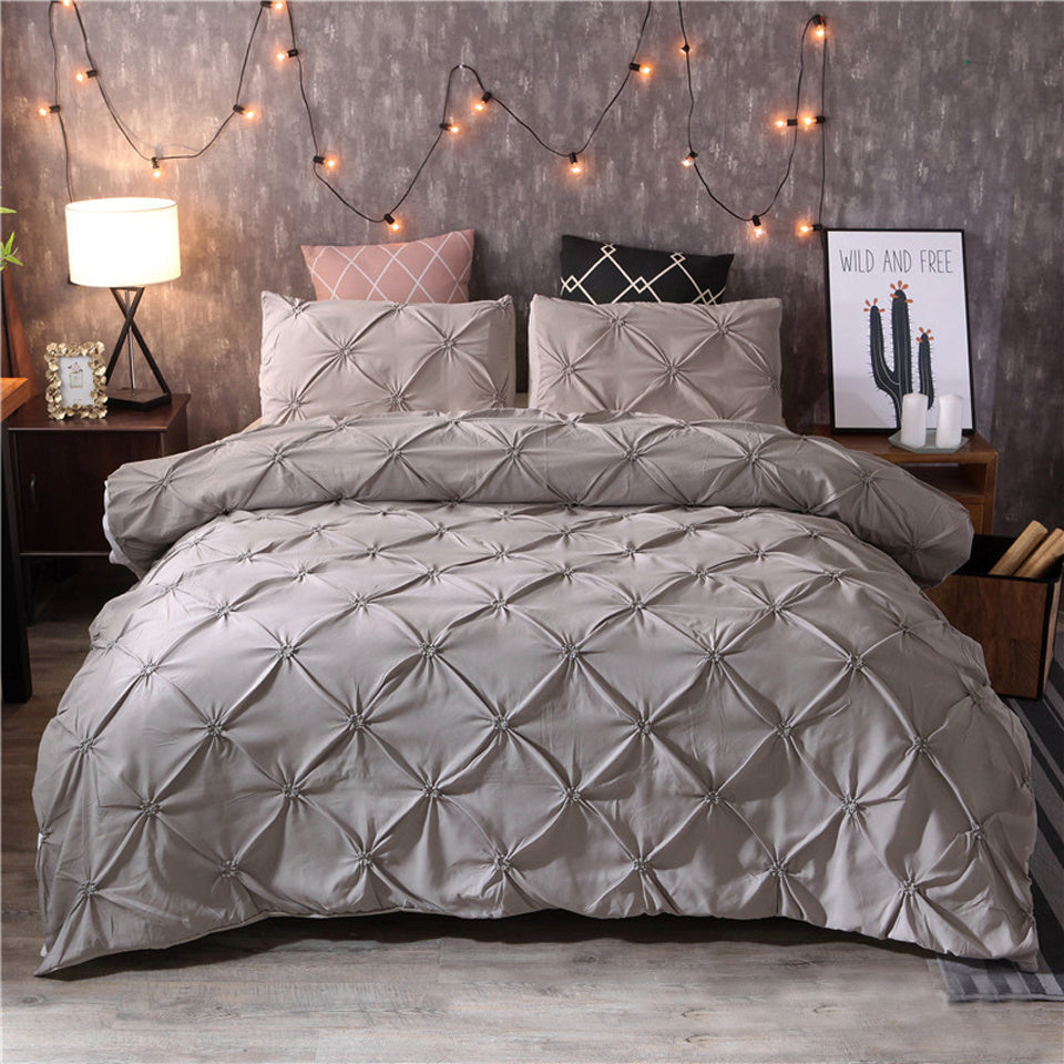 King Size Duvet Cover Set White Cotton Hypoallergenic 4