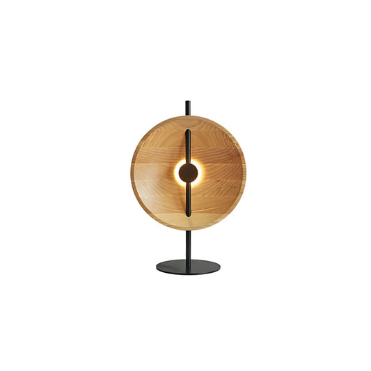 Modern Table Lamp with Wood Shade and Metal Base – Stylish Desk or Bedside Lamp 1