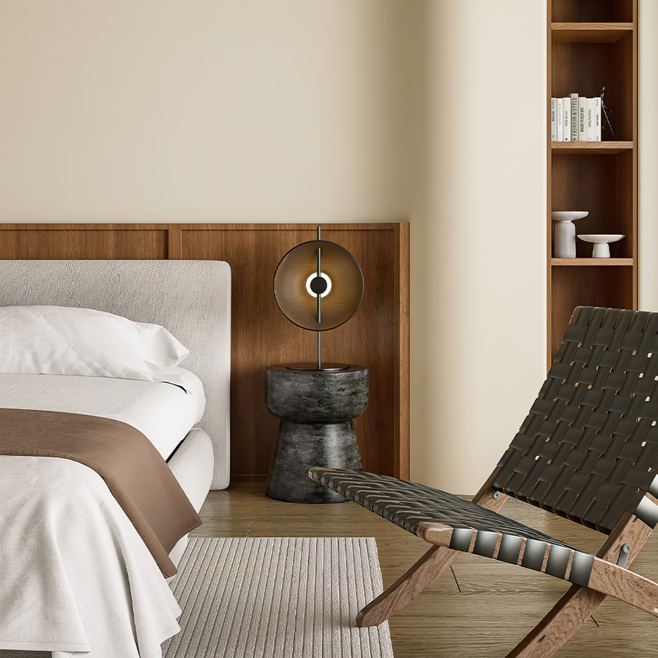 Modern Table Lamp with Wood Shade and Metal Base – Stylish Desk or Bedside Lamp 4