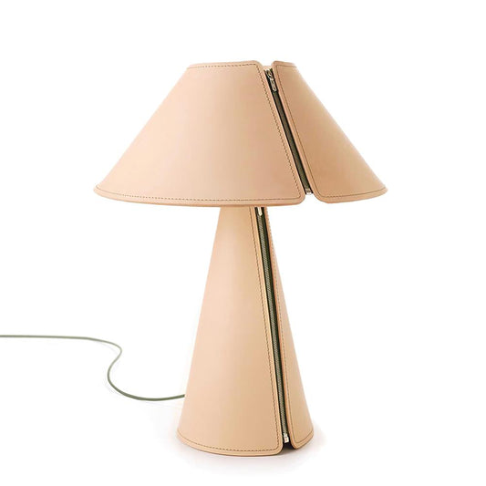 Unique Leather Table Lamp – LED Compatible, 38cm Diameter – Stylish Bedroom or Living Room Decor 1