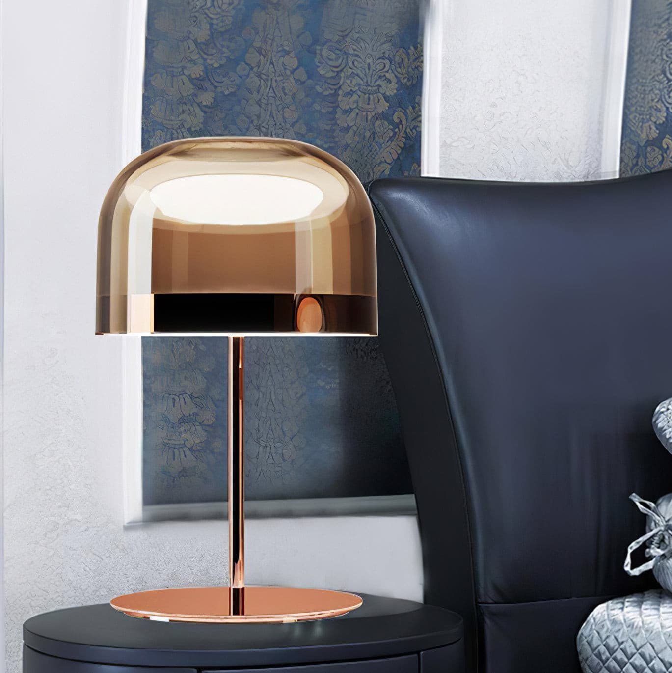 Contemporary LED Table Lamp with Metal and Glass Design – Warm Light for Bedroom or Living Room 8