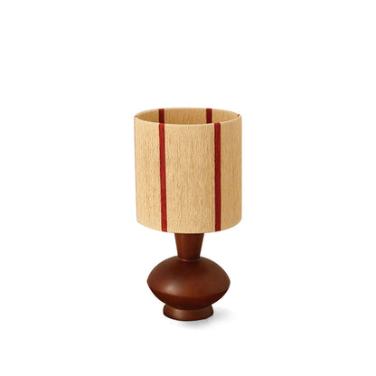 Ernest Table Lamp with Wooden Base and Striped Shade – 18cm Diameter 2