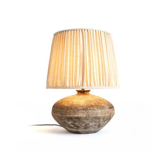 Elegant Ceramic Table Lamp with Linen Shade – 40cm Diameter for Bedroom or Living Room 1