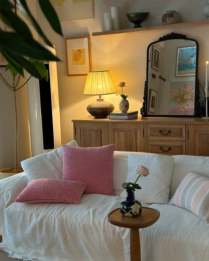 Elegant Ceramic Table Lamp with Linen Shade – 40cm Diameter for Bedroom or Living Room 8