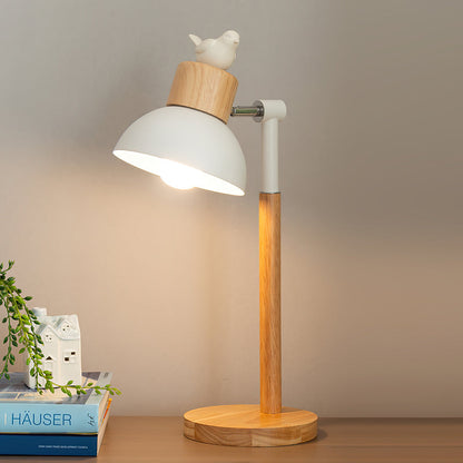 Modern Table Lamp with Wood Accent and Bird Figure – Stylish Bedside or Desk Lamp 4