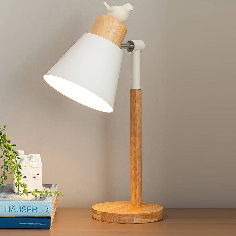 Modern Table Lamp with Wood Accent and Bird Figure – Stylish Bedside or Desk Lamp 9