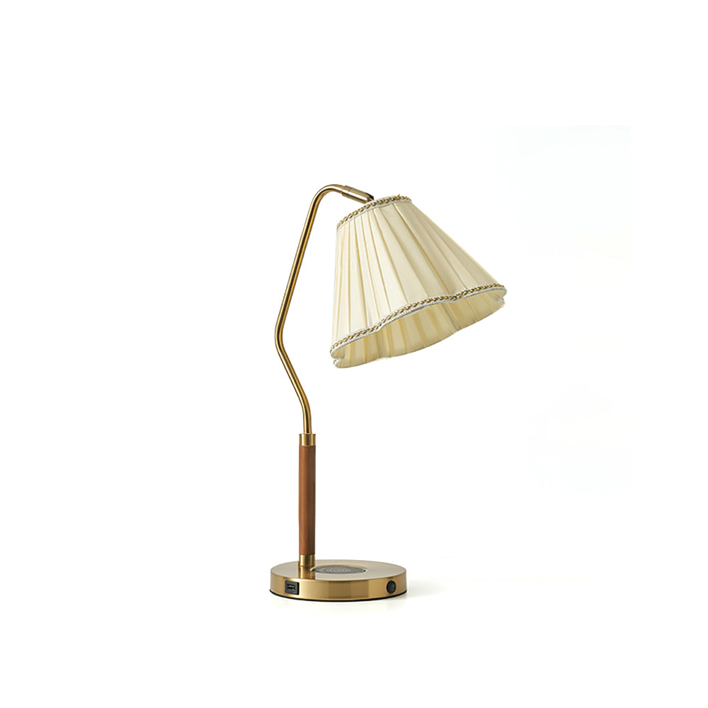Elegant Fabric Table Lamp with Golden Base – Indoor Lighting Fixture 2